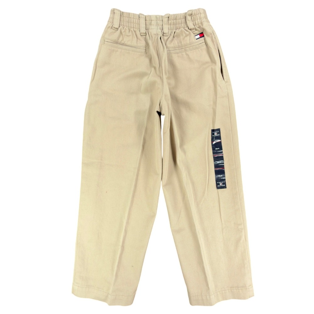 Tommy Hilfiger Pants Boys 6 Khaki Chino Pleated Elastic Waist NWT